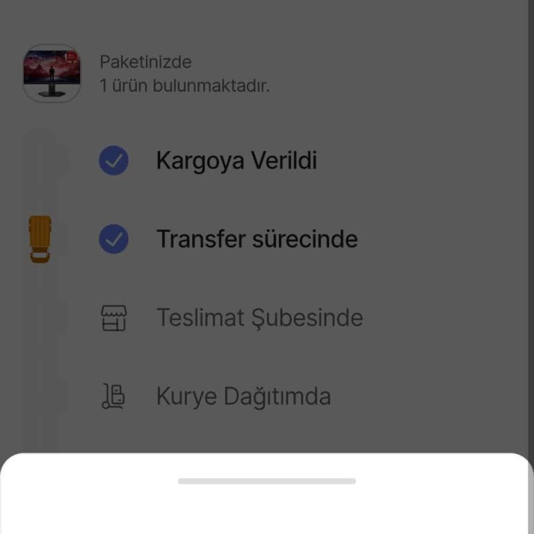 Hepsijet'te Monitör Teslimatı Transfer Aşamasında Takılı, Açıklama Ve Hızlı Çözüm Talebi