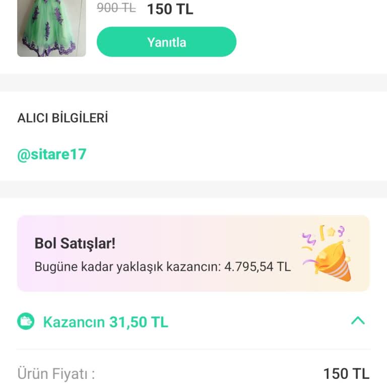 Dolap’ta Çocuk Elbisesi Satışında Hatalı Kargo Kesintisi