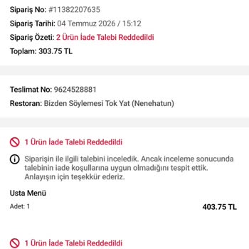 Teslim Edilmeyen Sipariş Ve Haksız İade Reddi