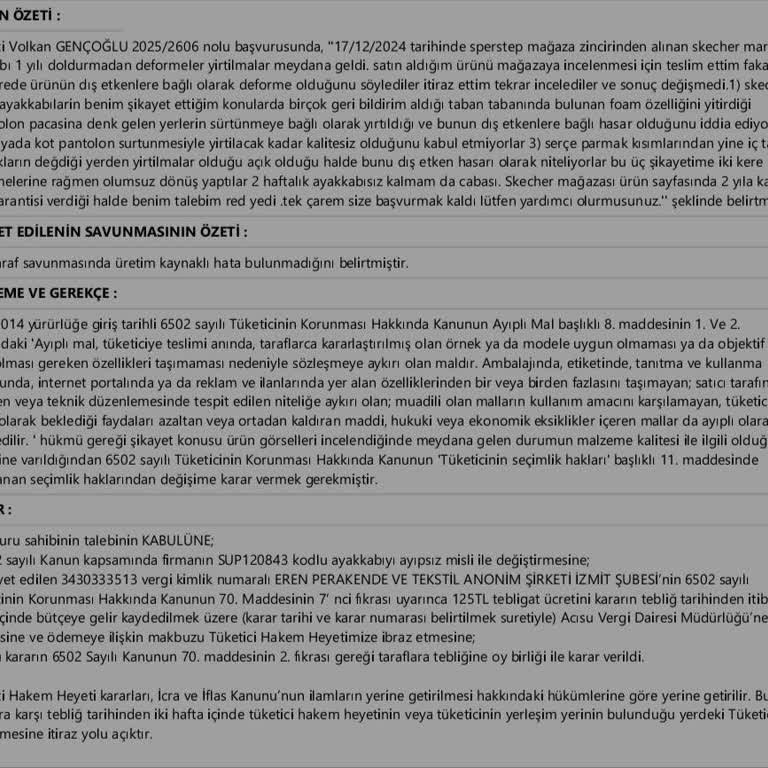 Mahkeme Kararına Rağmen Ayakkabı Değişimi Reddi Ve Fiyat Farkı Nedeniyle Mağduriyet