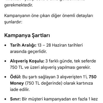 Migros Sanal Market’te 3 Alışverişin 1’i Bizden Kampanyası Kapsamında 750 Money İadesi Yapılmadı