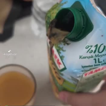 Tamek %100 Meyve Suyu İçinden Yabancı Cisim Çıktı