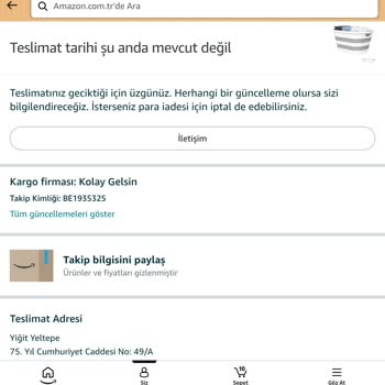 Teslim Edilmeyen Silikon Çamaşır Sepeti Ve Müşteri Hizmetlerine Ulaşılamaması