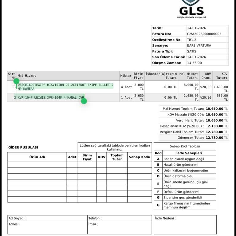 Kamera Sisteminde Garanti Kapsamı Dışında Uzun Servis Gecikmesi Ve Ürün Arızası