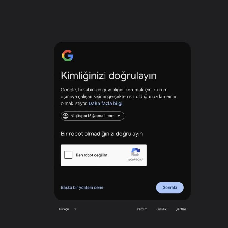 Recaptcha Doğrulama Sorunu Nedeniyle Gmail Hesabına Erişilemiyor