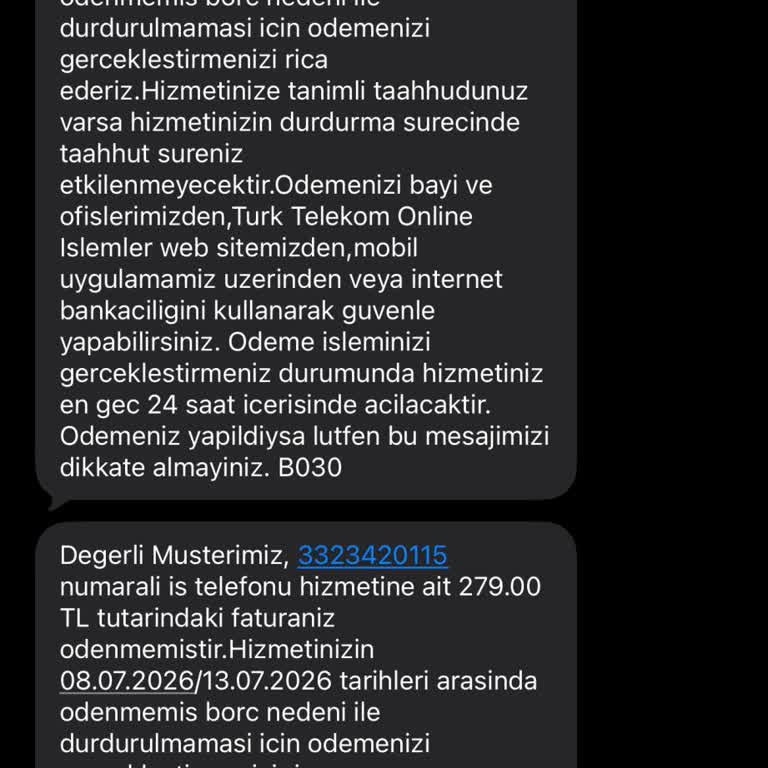 Kişisel Verimin İzinsiz İşlenmesi Ve Sahipsiz Hat İçin Borç Mesajları Alınması Talebi