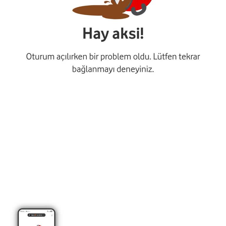 Vodafone Yanımda Hediye Çarkı Oturum Hatası