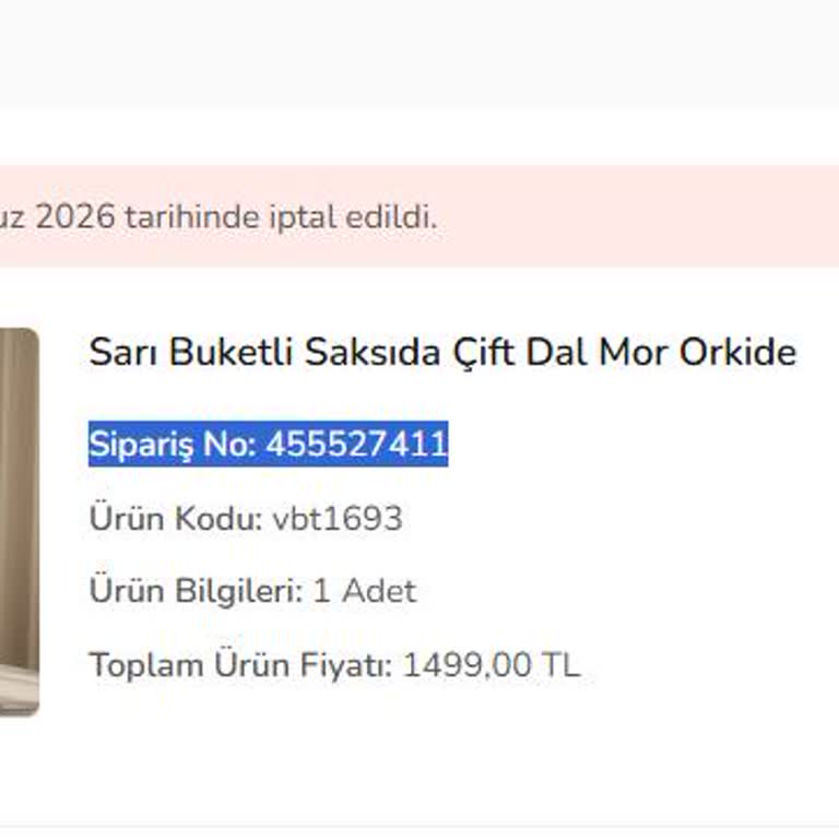 Çiçek Sepeti Görselle Uyuşmayan Sipariş Ve Anında Ücret İadesi