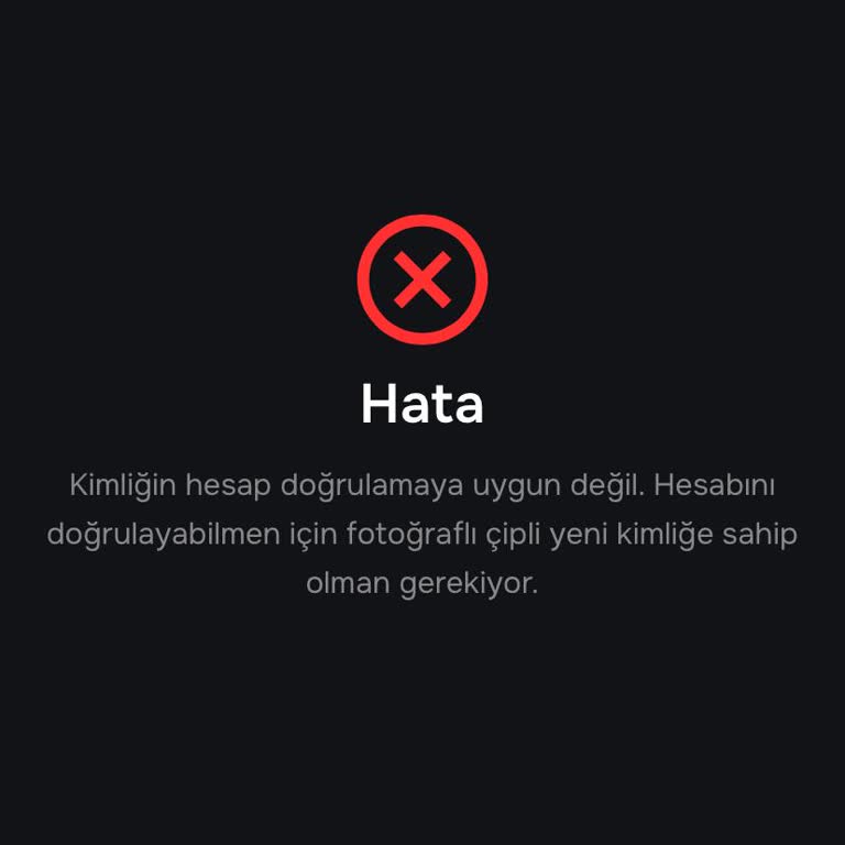 Kimliğim Resimsiz Olduğu İçin Doğrulama Hatası Yaşıyorum