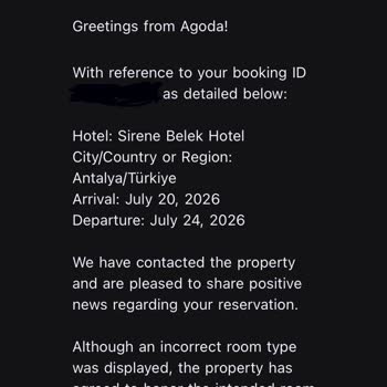 Ödenen Garden Floor Room Oda Kategorisi Otelde Yanlış Gönderildi