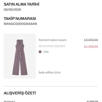 Mango’da Onaylanan İade Ücreti Kredi Kartına Yatırılmadı Ve Müşteri Hizmetleri Oyalıyor