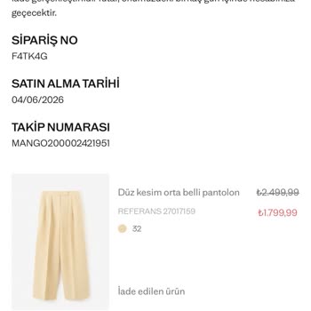 Mango’da Onaylanan İade Ücreti Kredi Kartına Yatırılmadı Ve Müşteri Hizmetleri Oyalıyor