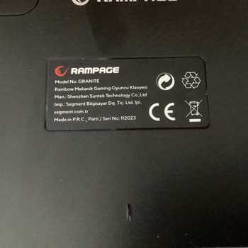 Rampage Granite Klavyesinde Kırık F8 Tuşu İçin Yedek Parça Talebi