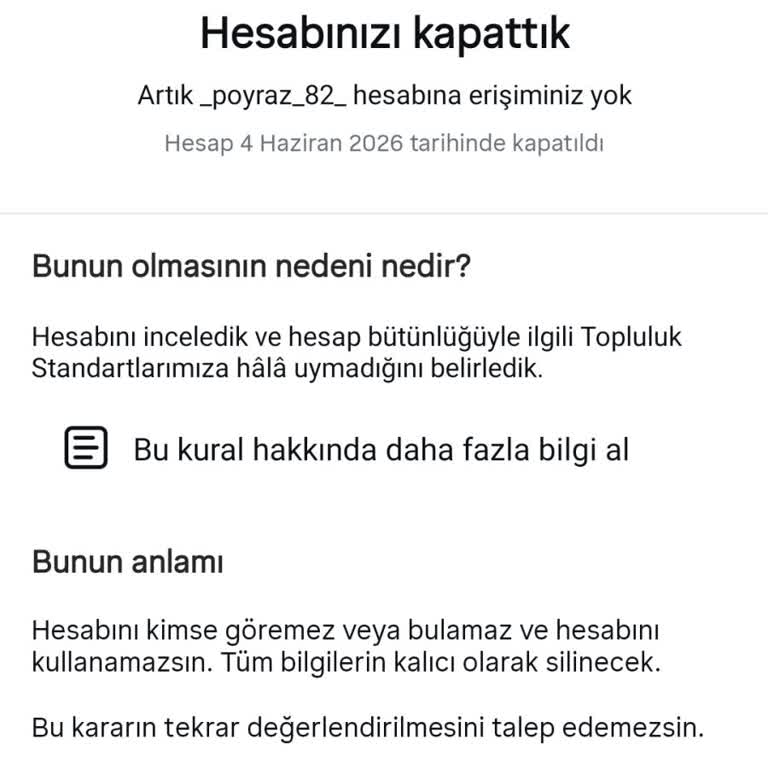 Sebepsiz Instagram Hesap Kapatılması Ve Açıklama Talebi