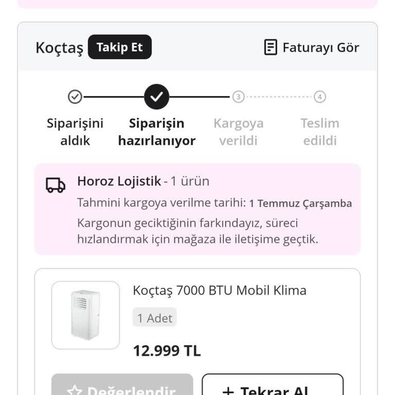 Sipariş Kargoya Verilmedi Ve İptal Edilemiyor Geri Ödeme Talebi