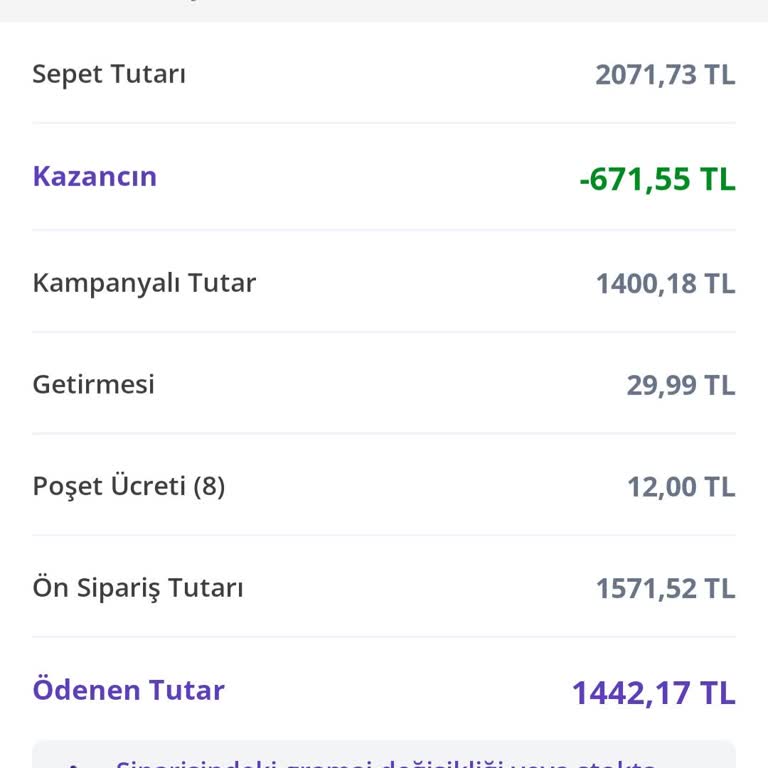 Getir Kredi Kartımdan Çekilen Ücret Bugüne Kadar Tarafıma İade Edilmedi