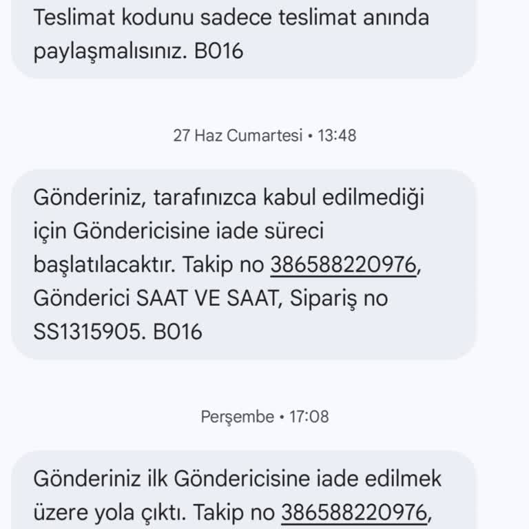 Teslim Edildi Olarak Gösterilen Yanlış Saatin İadesi Gerçekleşmedi