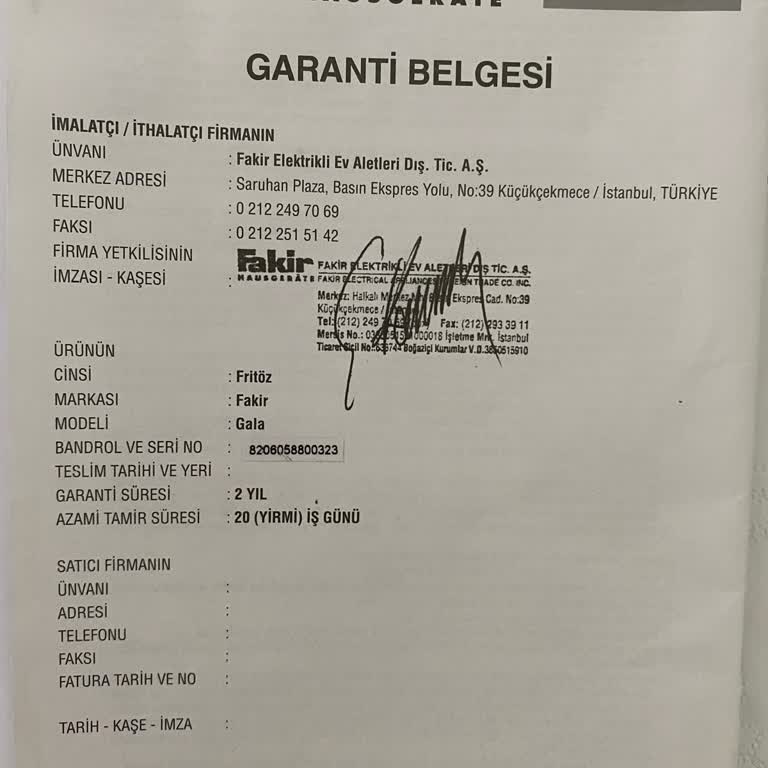 Fakir Fritöz Sürekli Arızalanıyor, Değişim Talep Ediyorum