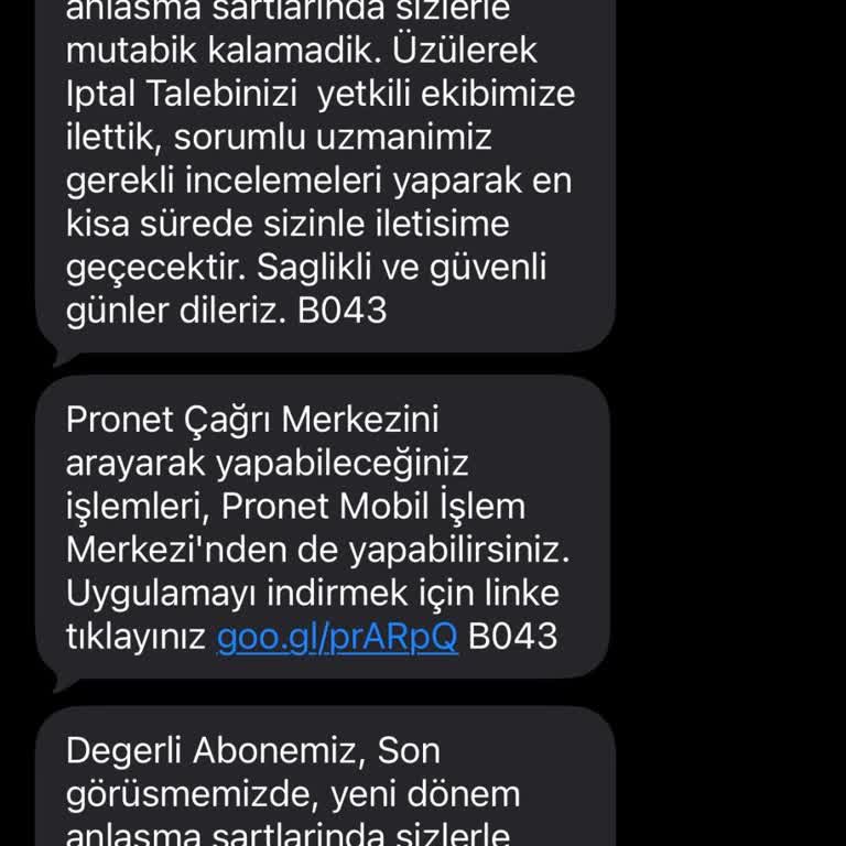 Pronet Abonelik İptalinde Uzun Bekleme Ve Cevapsız Müşteri Hizmetleri