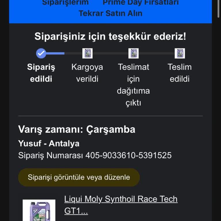 Amazon Motor Yağı Siparişimin Uzun Süre Gecikmesi Ve Bilgi Eksikliği