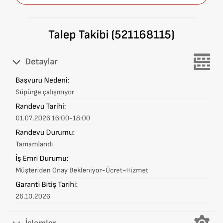 Arçelik Imperium Süpürge Çekim Gücü Düşmesi Ve Ücretli Parça Değişimi İadesi Talebi