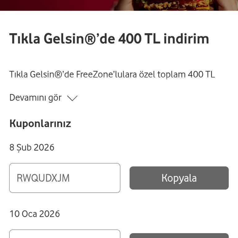 FreeZone Tıkla Gelsin Ve Migros Kuponları Hattıma Yüklenmedi
