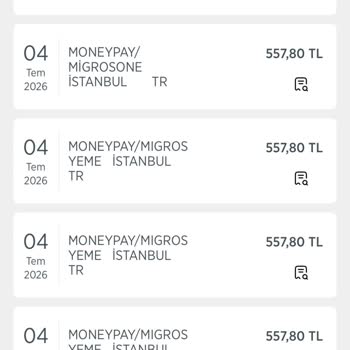 Migros Yemek'te Oluşan Mükerrer Kart Çekimlerinin Hemen İadesi Talebi