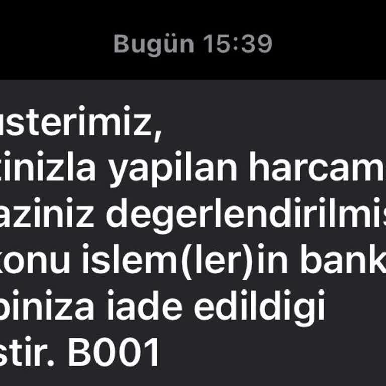 SMS’te İade Bildirimi Hesaba Yansımıyor