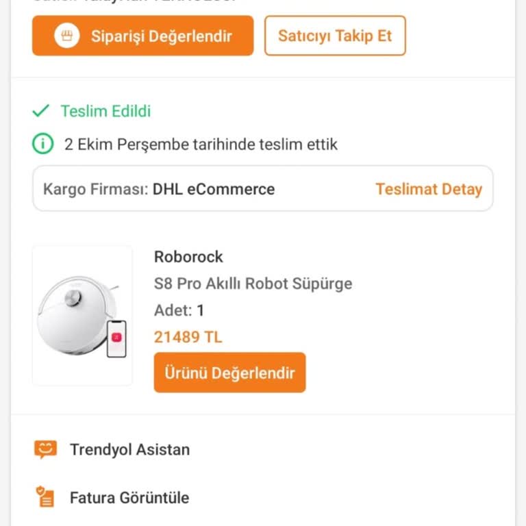 Roborock S8 Pro Süpürge Sorunlu, Trendyol Servisinde Çözüm Yok, Ücret İadesi Talebi