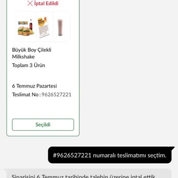 Yanlış Bilgiyle İptal Edilen Siparişin İadesi Reddedildi