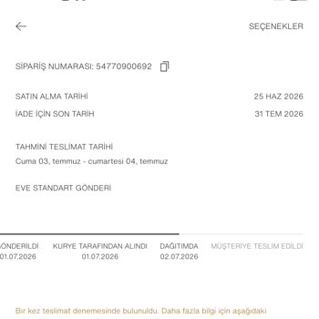 Zara Siparişi Teslimatında Gecikme Ve Bilgi Eksikliği