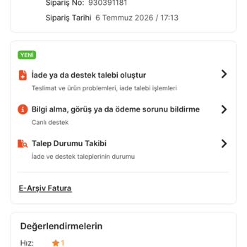 Teslim Edildi Olarak İşaretlenen Siparişim Gelmedi Ve Ücret İadesi İstiyorum