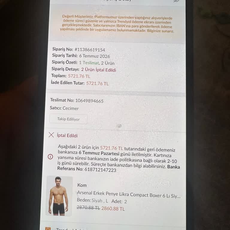 Stokta Olmasına Rağmen Siparişimin Hatalı Fiyat Nedeniyle İptali