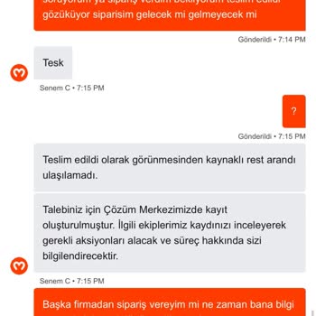 Teslim Edilmemiş Sipariş Yanıltıcı Şekilde 'Teslim Edildi' Olarak Sistemde Görüntülendi