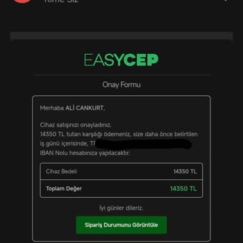 EasyCep’in 14.350 TL’lik Takas Ödemesini Yapmaması Müşteriyi Mağdur Etti