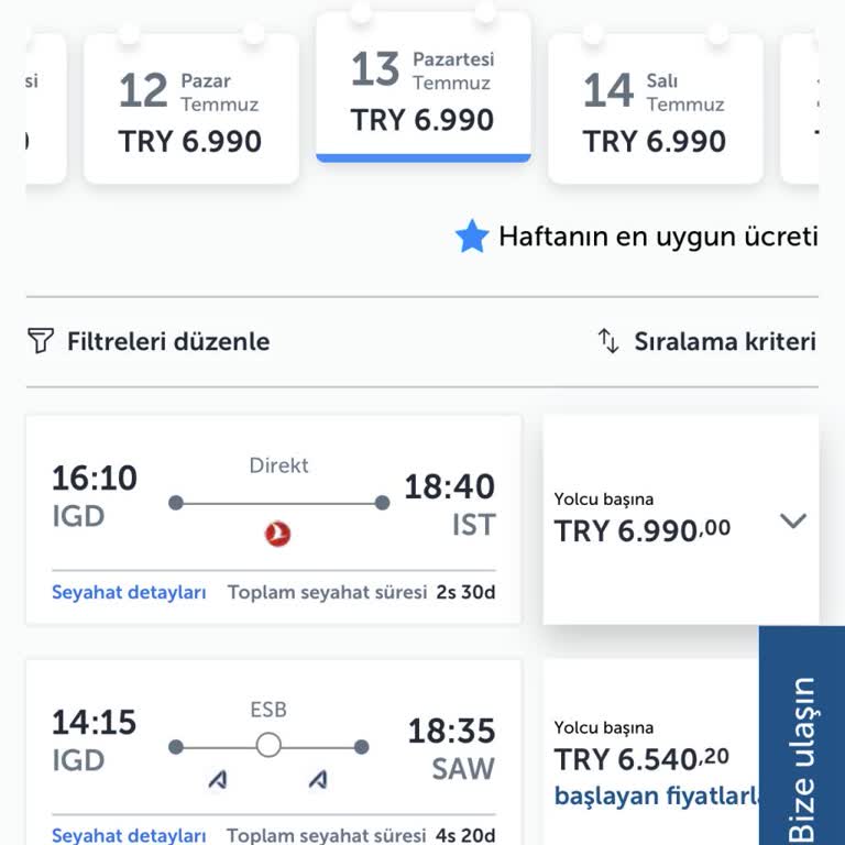 Uçak Biletinde Ani Fiyat Artışı Ve Eski Tarifeye İade Talebi