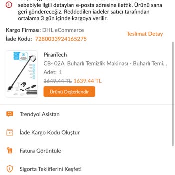 Performans Sorunu Ve Açık Olması Nedeniyle İade Reddi