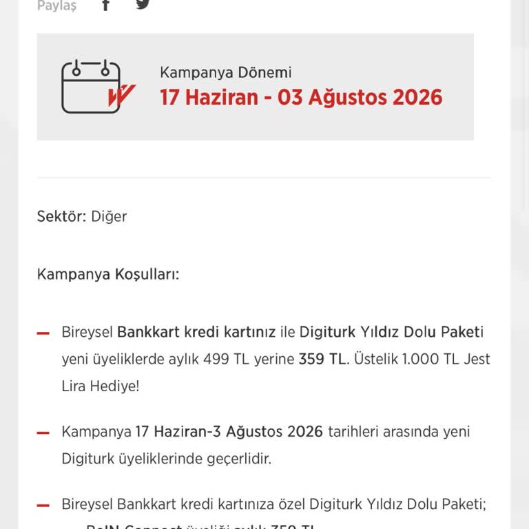 Kampanya Şartlarındaki Kontenjan Doldu Açıklaması