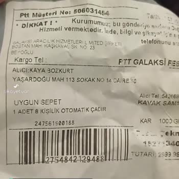 Uygunsepet Yanlış Ürün Gönderilmesi