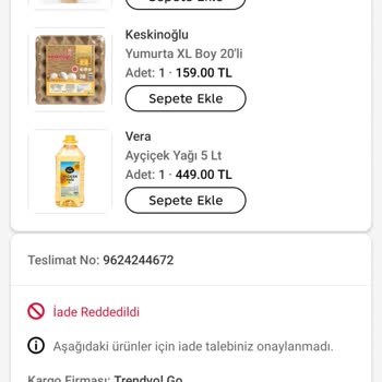 Teslim Edilmeyen Çay İçin İade Talebim Reddedildi