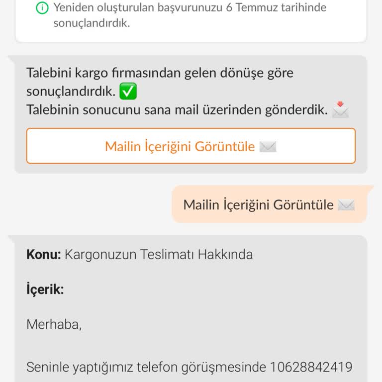 Teslimat Talimatı Ve Destek Sürecindeki Çelişki Müşteriyi Mağdur Etti