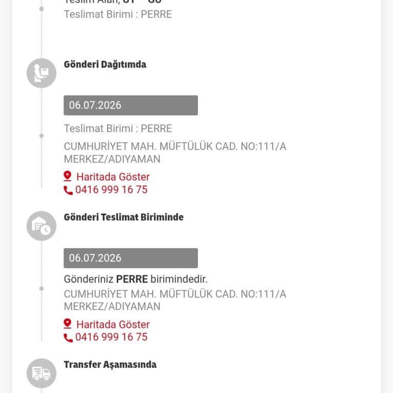 Bilgi Verilmeden Şubeye Transfer Edilen DHL Kargo