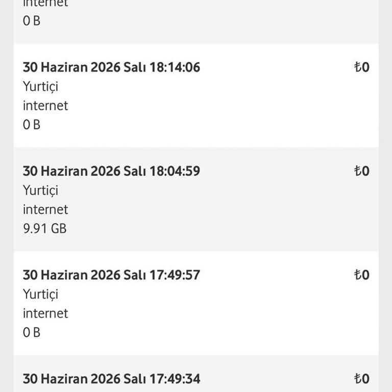 Vodafone’da 9,91 GB Yetkisiz Veri Tüketimi Ve Çözüm Talebi