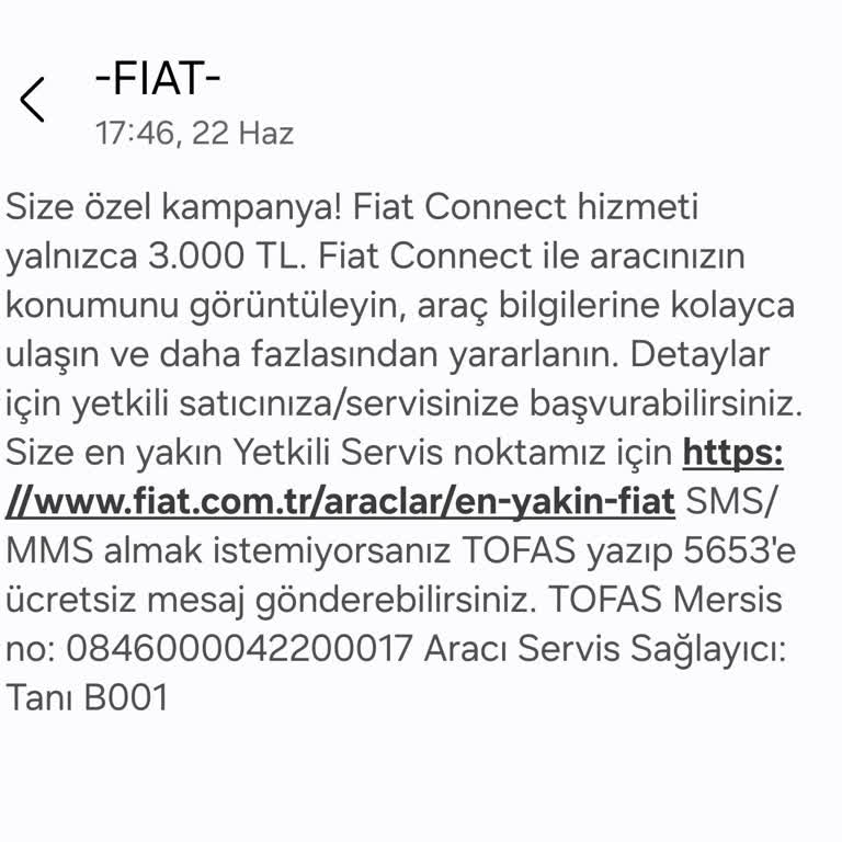 Fiat Egea Cross Araç Bağlantı Ücretinde 7.800 TL Aşımı Ve Cevapsızlık