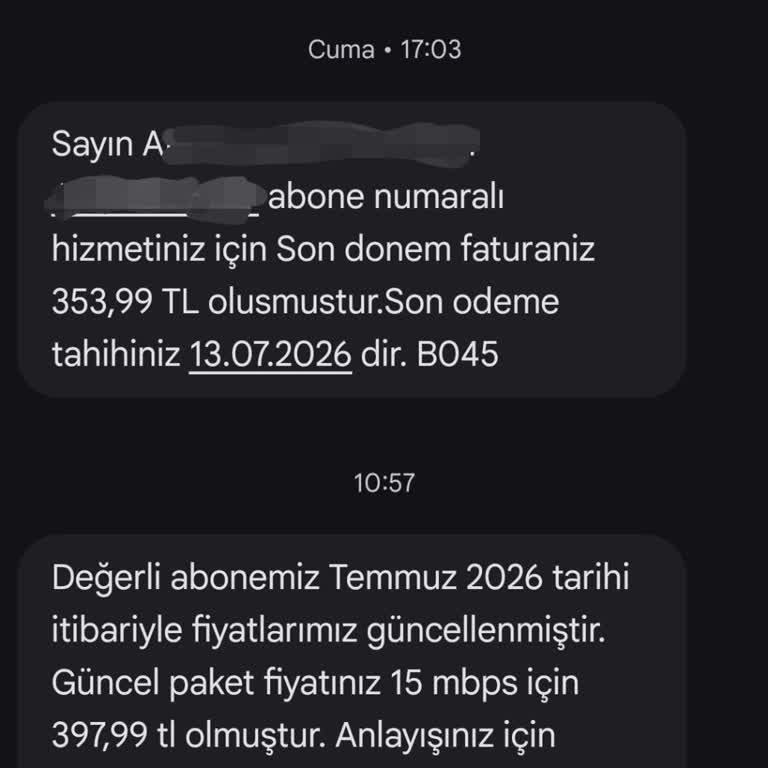 15 Mbps İnternet Paketinde %25 Zam İçin Açıklama Talebi