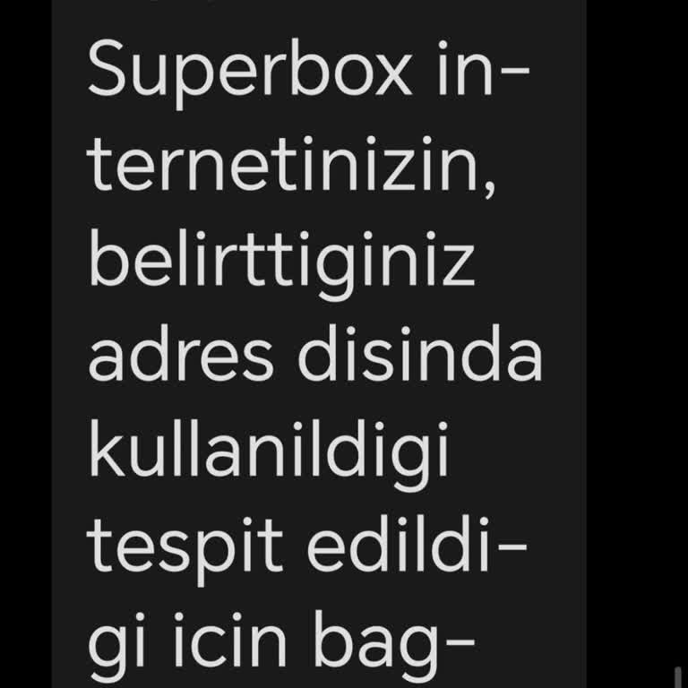 Adres Dışı Kullanım İddiası Nedeniyle 5G Superbox İnternet Kesintisi Ve Çözüm Talebi