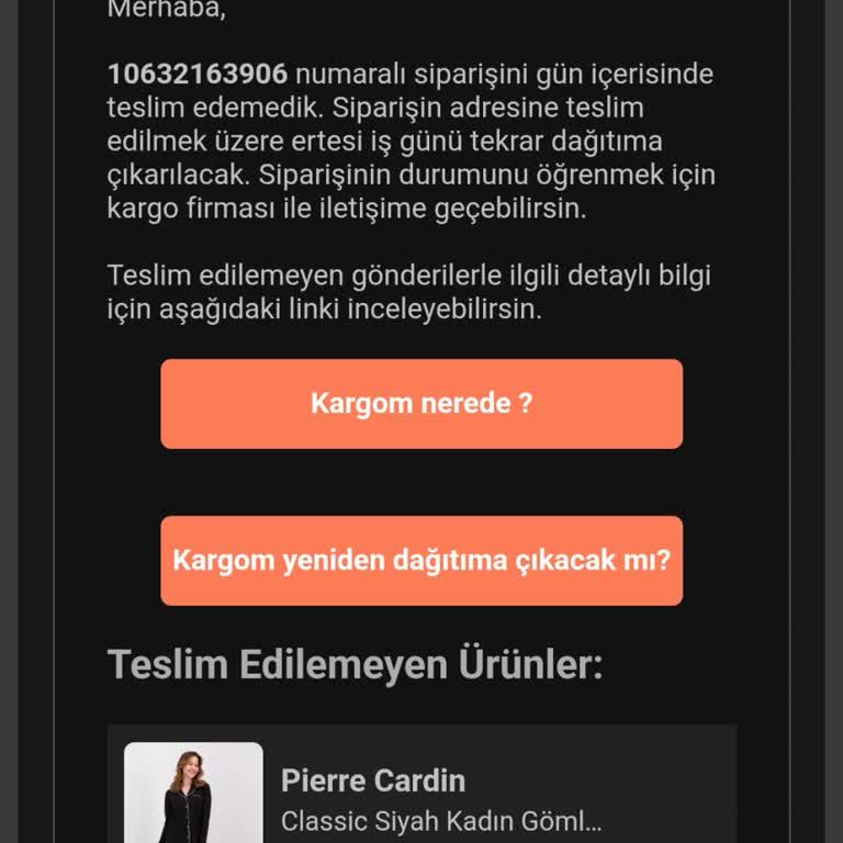 Teslimat Bilgisindeki Çelişki Ve Bildirim Eksikliği