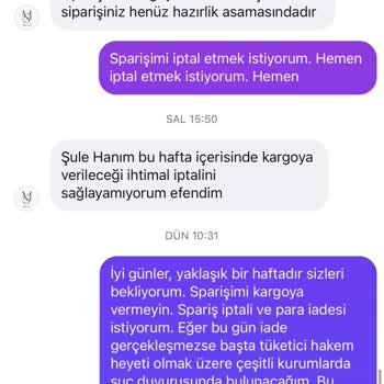 İki Bin TL'lik Siparişim 12 Gün Geçmesine Rağmen Kargoya Verilmedi Ve İade Reddedildi