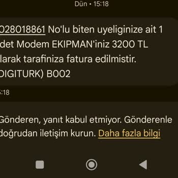 Modemi Teslim Ettim Ancak 3200 TL Haksız Ücret Faturada Yansıtıldı