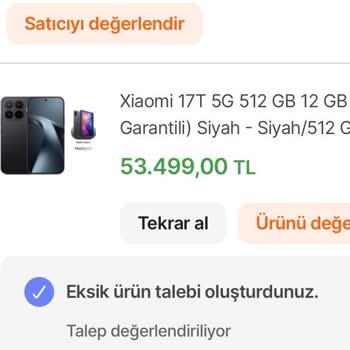 Hepsiburada'dan Alınan Telefon İçin Verilen Tablet Hediyesi Gönderilmedi
